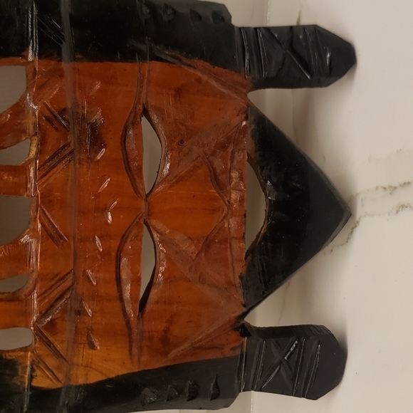 𝅺african wood mask Wall hanging elephant on top face bottom - Picture 3 of 11